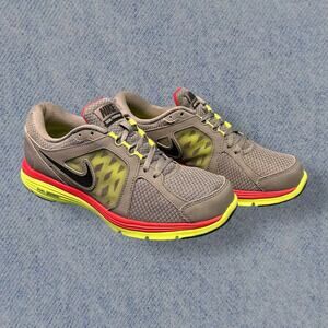 Nike Dual Fusion Run 2 Gray/ Yellow Neon Running Shoes - Men’s Size 9